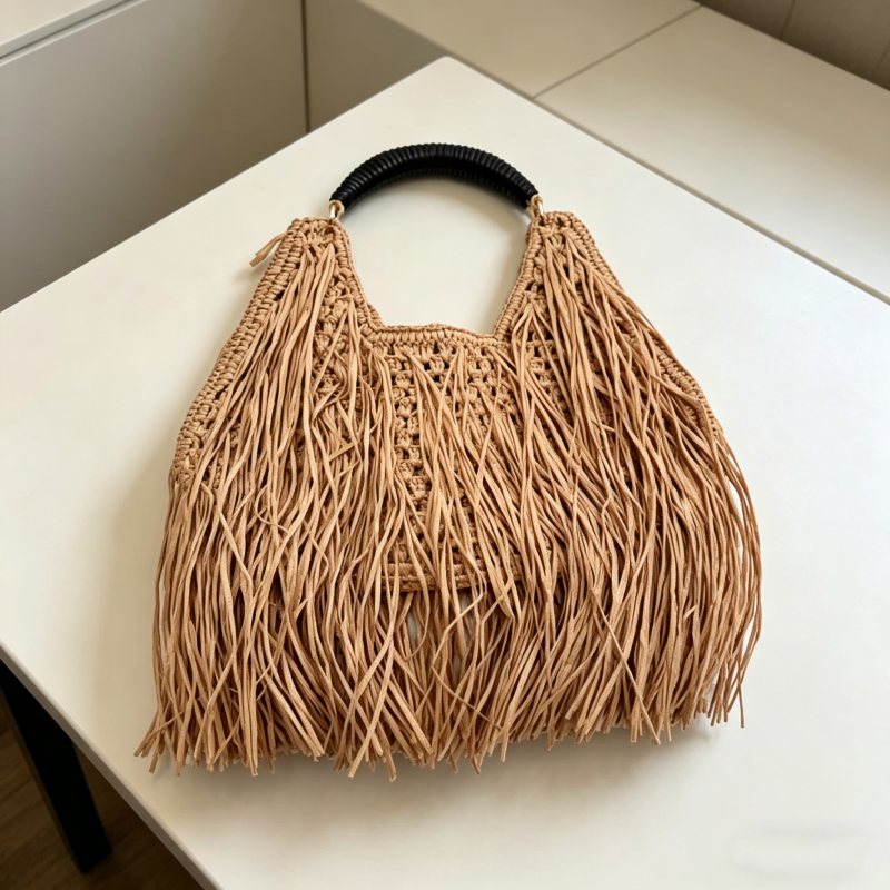 French Street Fashion - Bohemian Tassel Straw Handbag Designer Ethnic