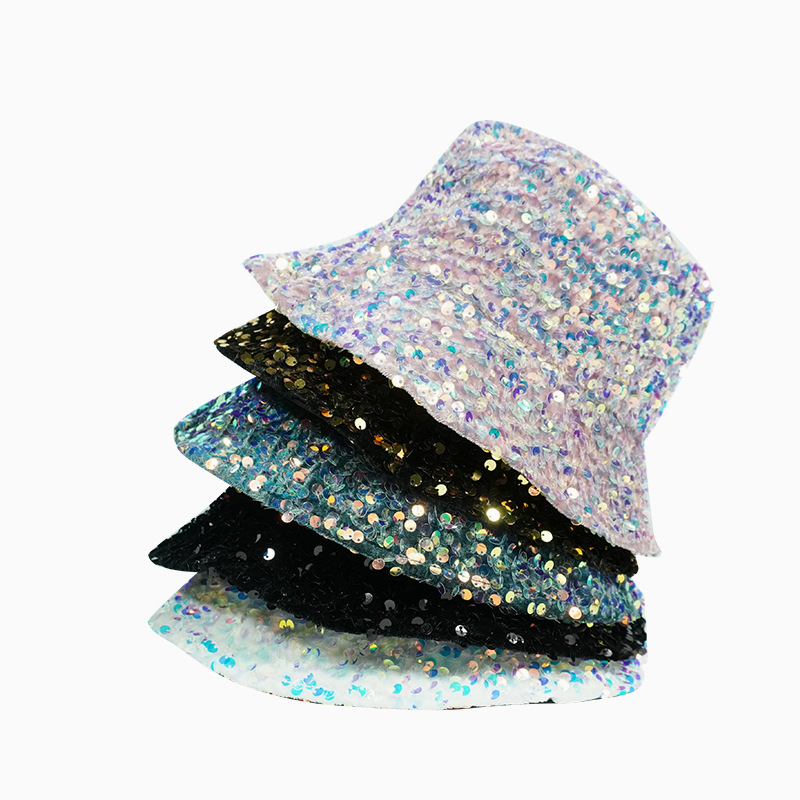 Bucket Hat Embroidered - Sequined Bucket Hat Double sided Hip