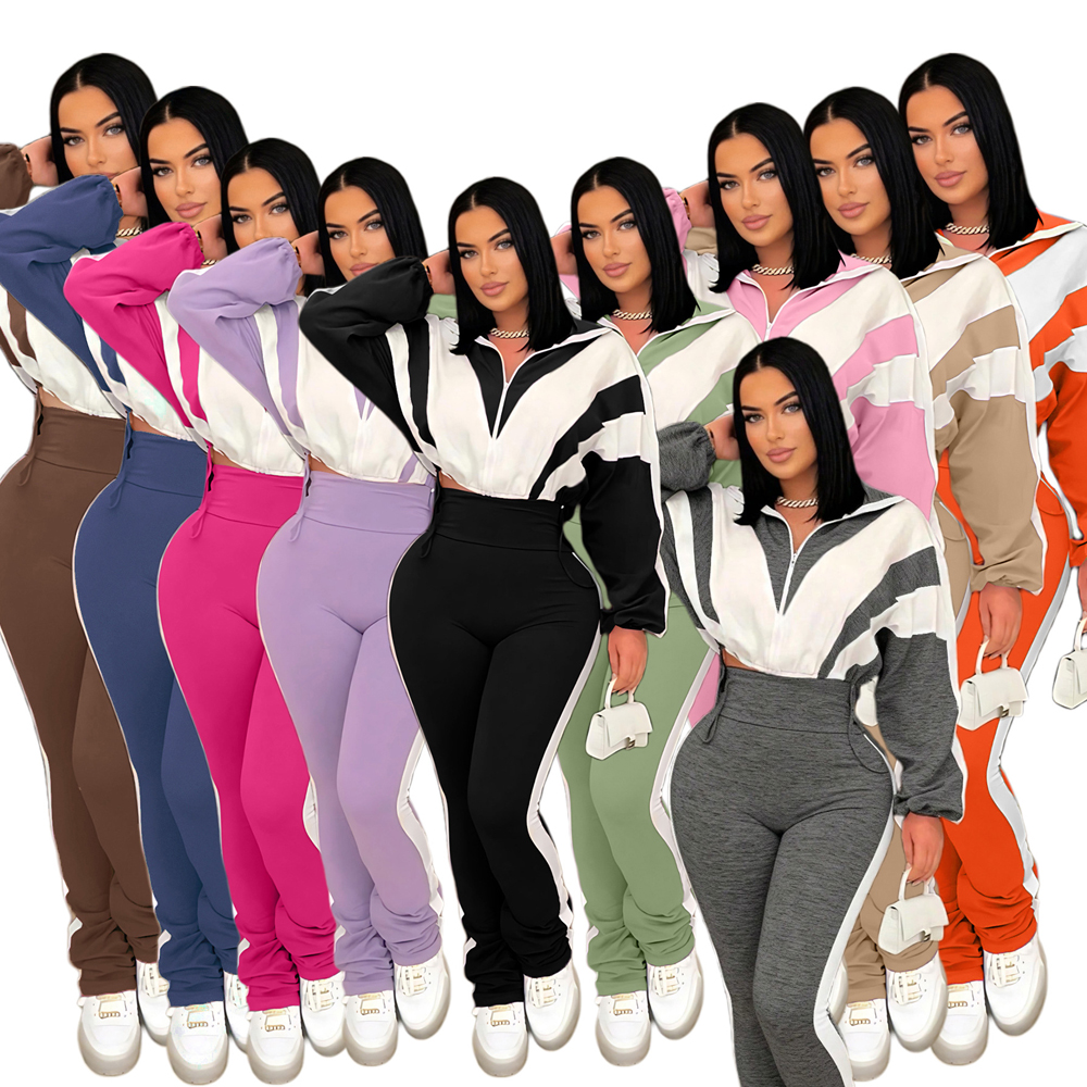 Street Fashion Fall 2025 - Casual Womens Set Zipper Jacket and