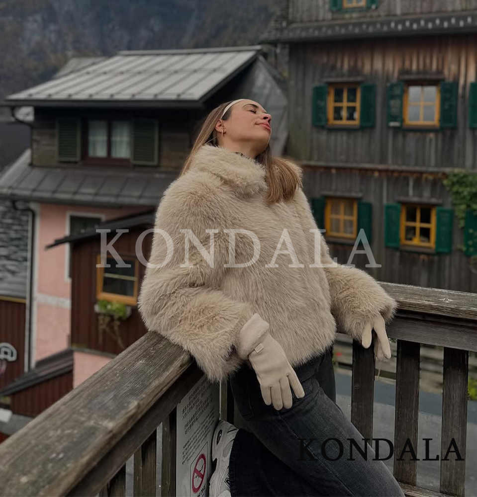 Street Fashion Fall 2025 - KONDALA Fur Zipper Jacket Women's Fall