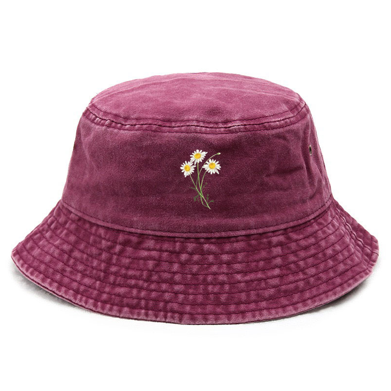 Baseball Cap Fitted - Customize Flower Cotton Washed Bucket Hat