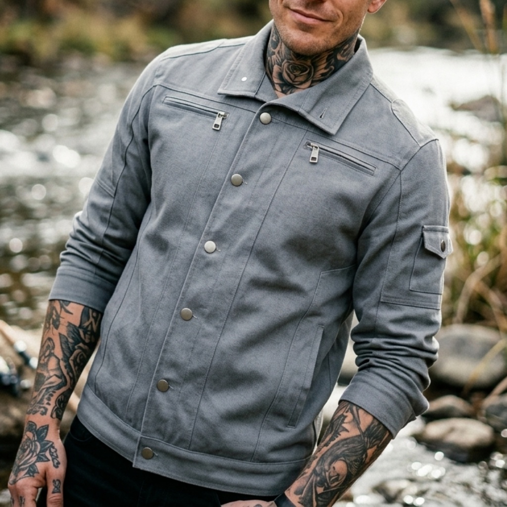 Biker Style Denim Jacket Men's - Street Fashion Jacket のレビューと価格