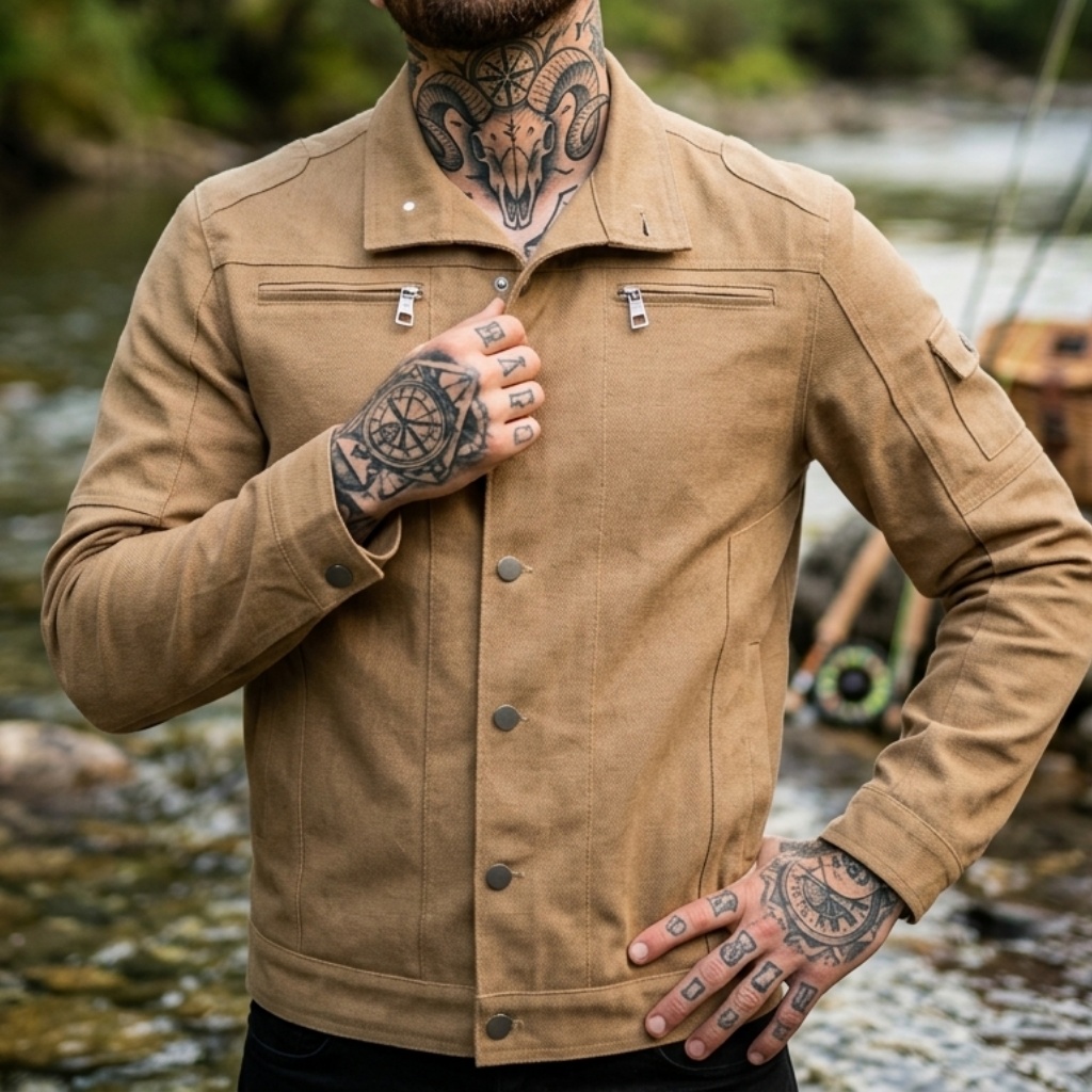 Biker Style Denim Jacket Men's - Street Fashion Jacket のレビューと価格