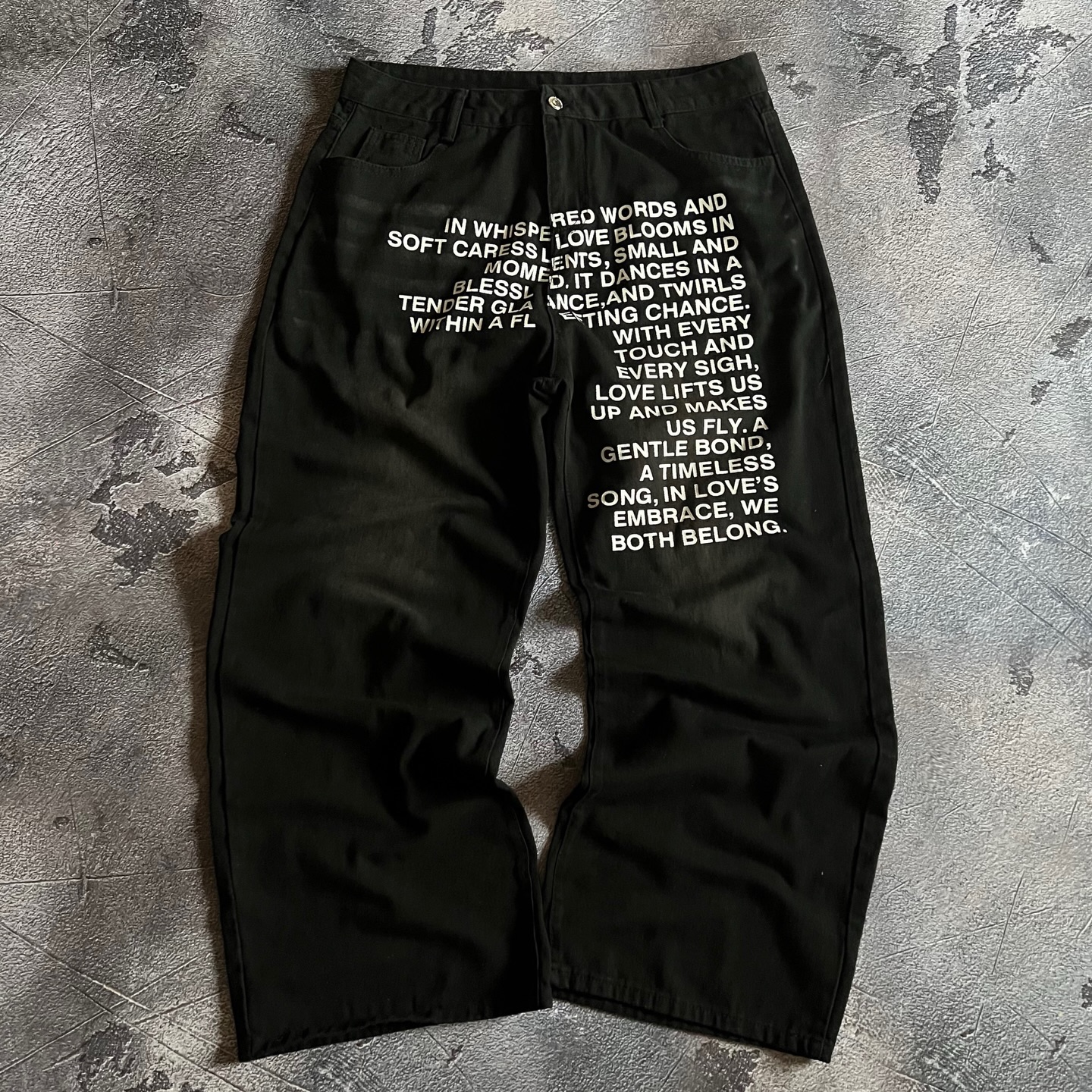 American Pattern Letter Jeans  - Fashion Streetwear のレビューと価格