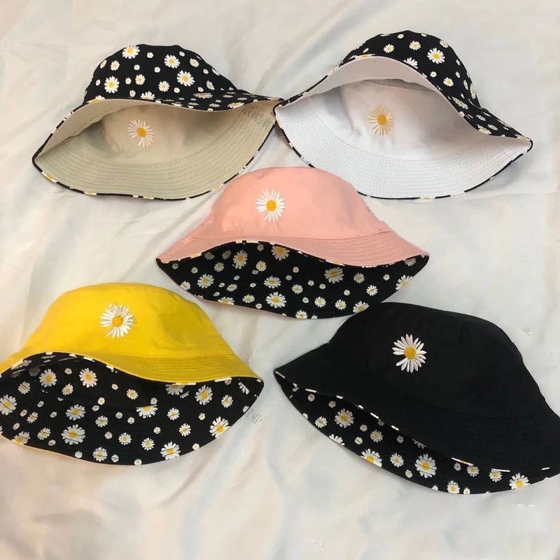 Summer Daisy Double-Sided  Buc - Bucket Hat Embroidered のレビューと価格