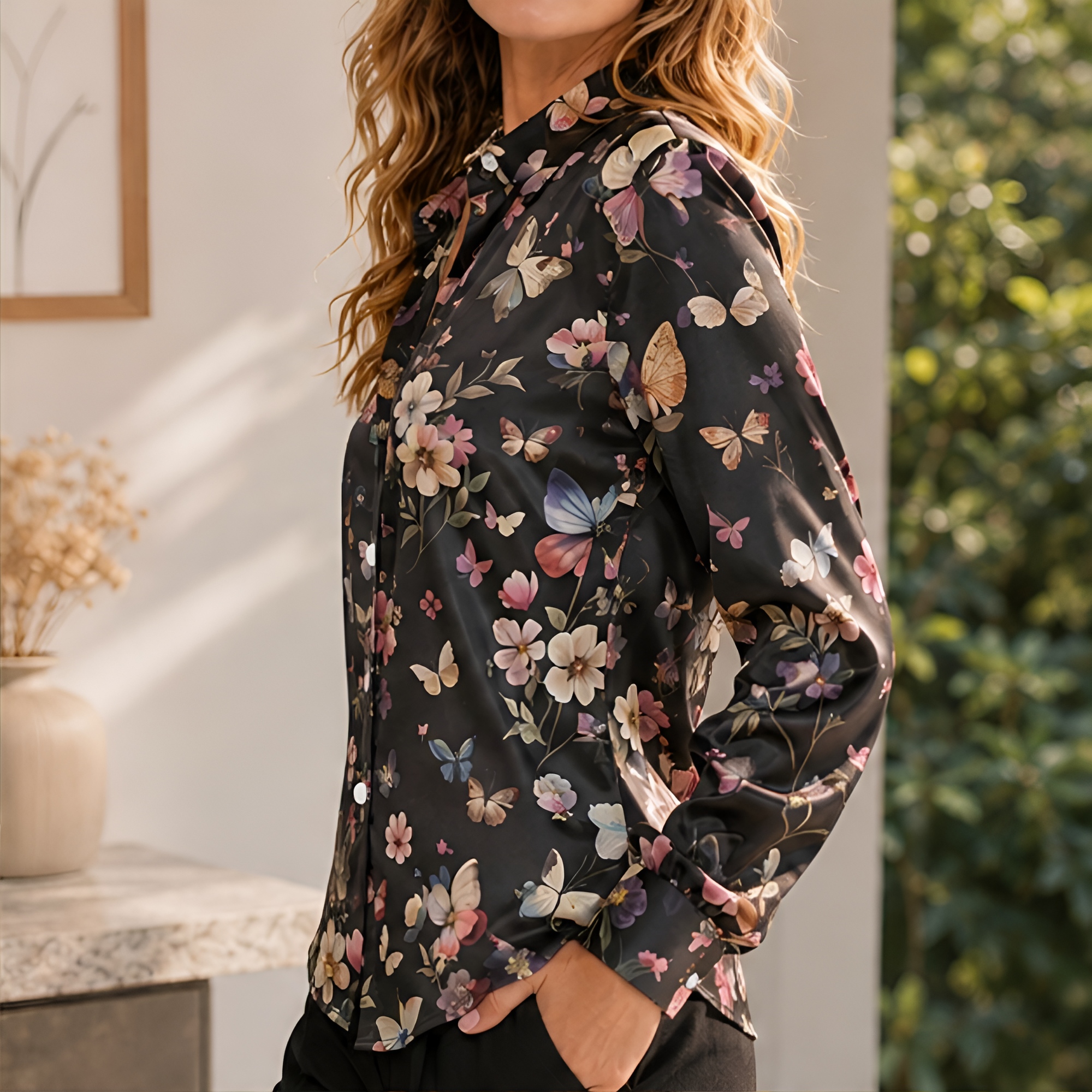 Women Loose Satin Shirt Long S - Fashion Streetwear のレビューと価格