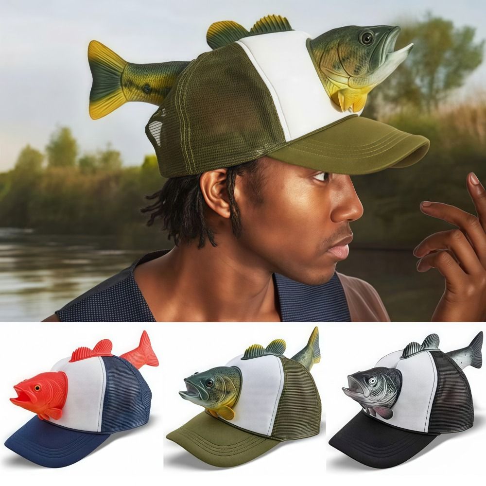 Funny 3D Fish Animal Trucker H - Baseball Cap Fitted のレビューと価格