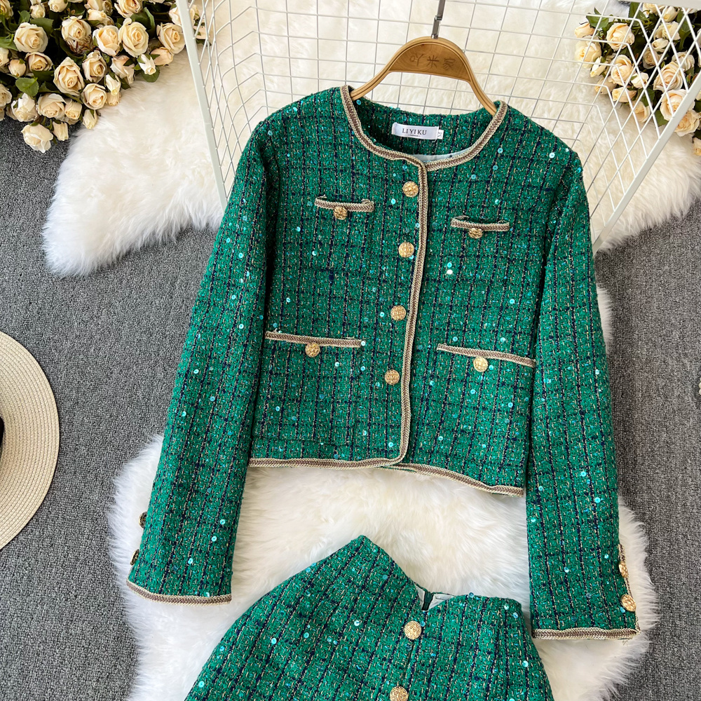Autumn Winter Lady Two Piece O - Street Fashion Jacket のレビューと価格