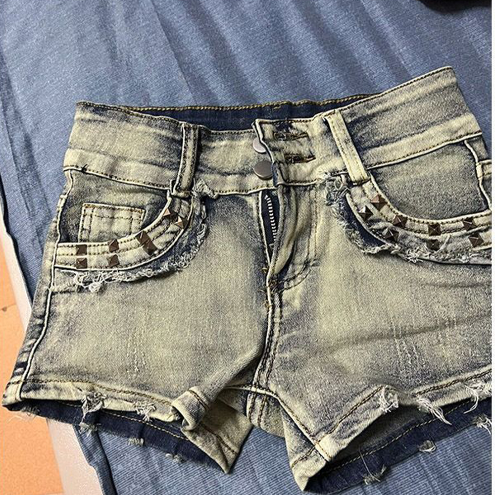 Retroy2K American Rivet Shorts - Street Fashion Girls のレビューと価格