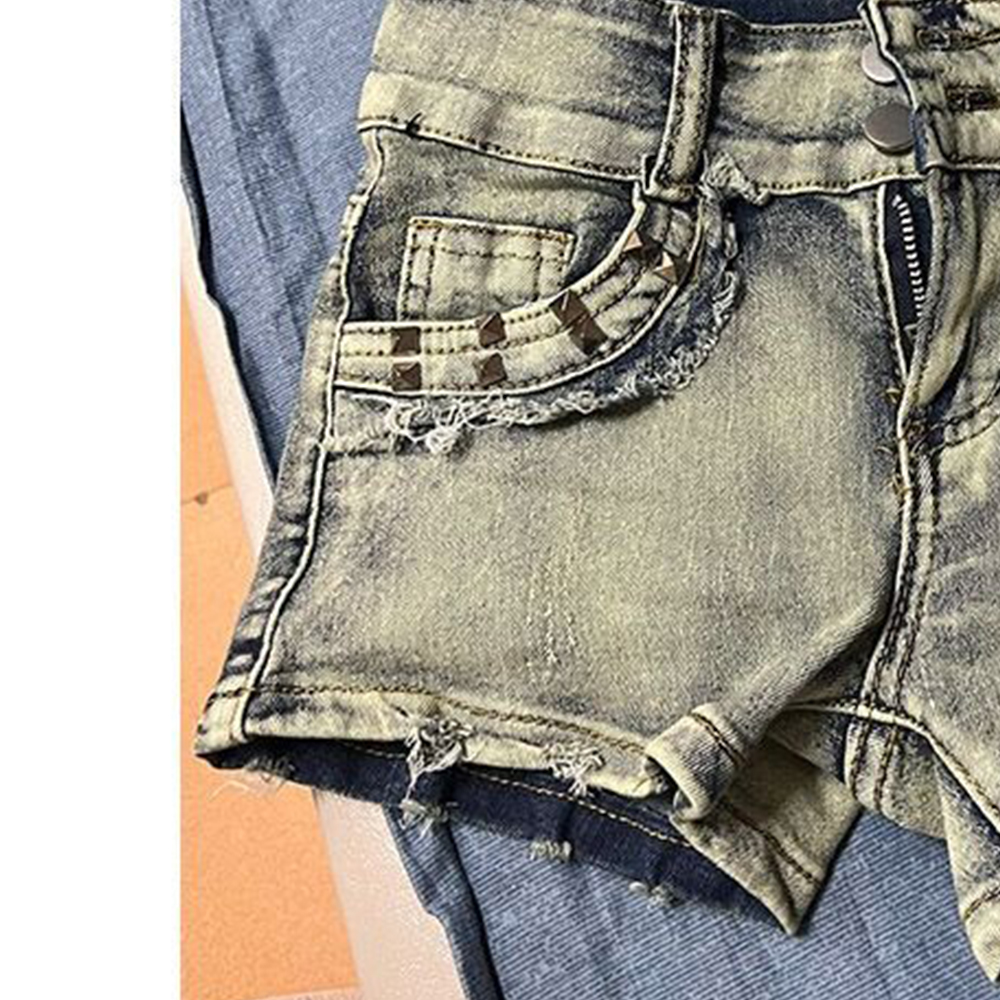 Retroy2K American Rivet Shorts - Street Fashion Girls のレビューと価格