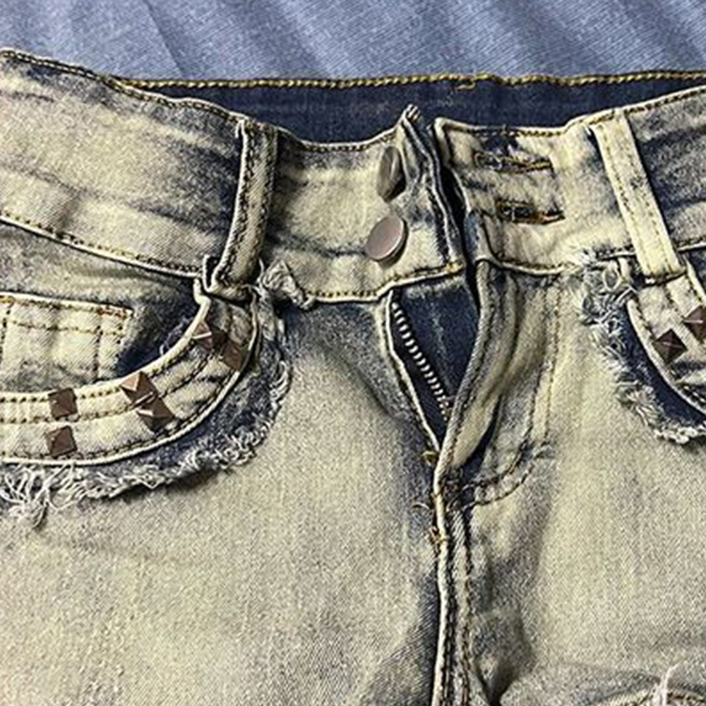 Retroy2K American Rivet Shorts - Street Fashion Girls のレビューと価格