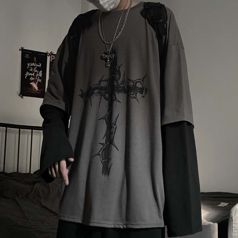 Grunge Clothes Women Long Slee - Street Fashion Goth のレビューと価格