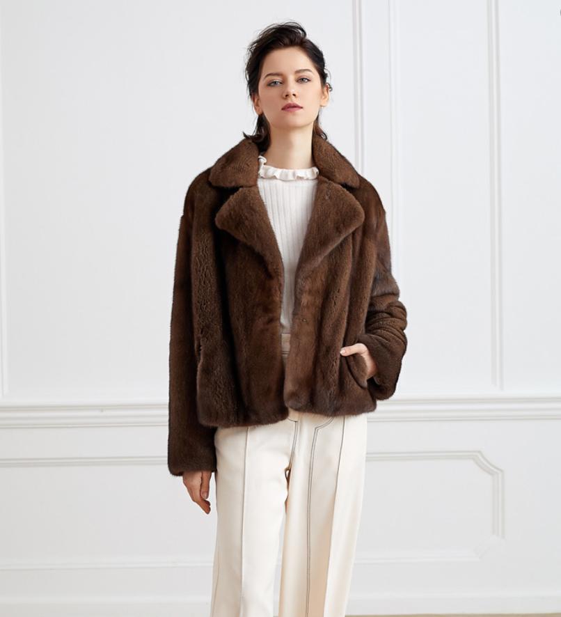 Women's 100% Genuine Mink Fur  - Street Fashion Logo のレビューと価格