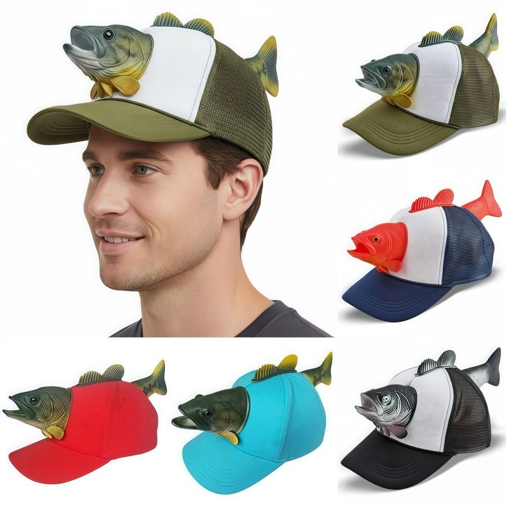 Funny 3D Fish Animal Trucker H - Baseball Cap Fitted のレビューと価格