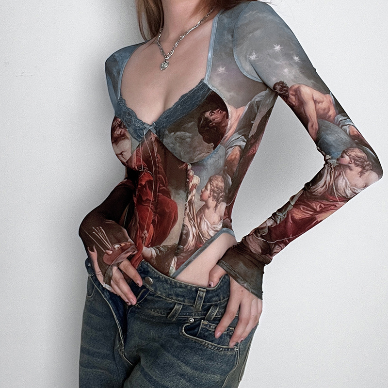 Fashion Sexy Mesh Lace Bodysui - Street Fashion Greece のレビューと価格