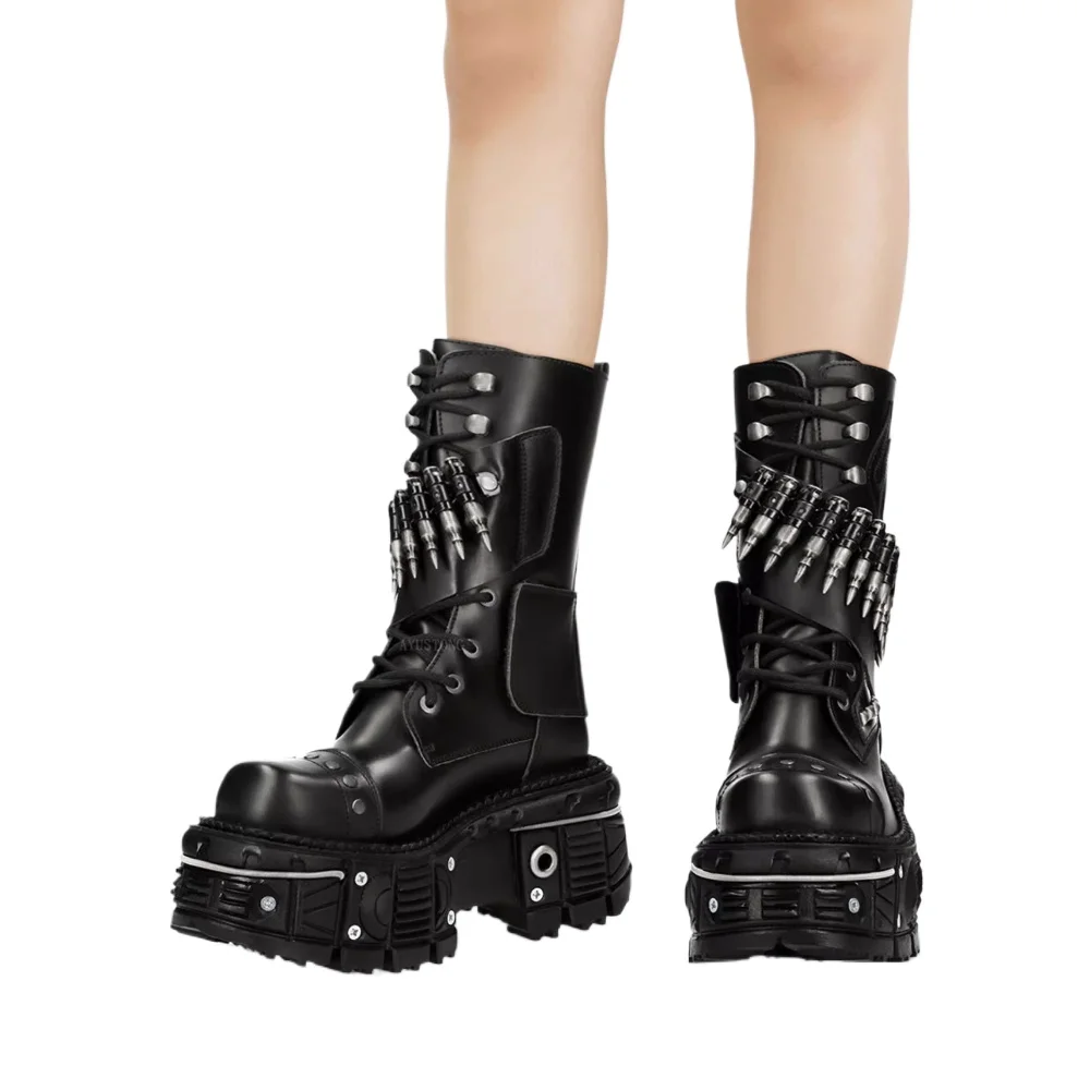 Fashion New Thick Sole Rivet B - Street Fashion Goth のレビューと価格