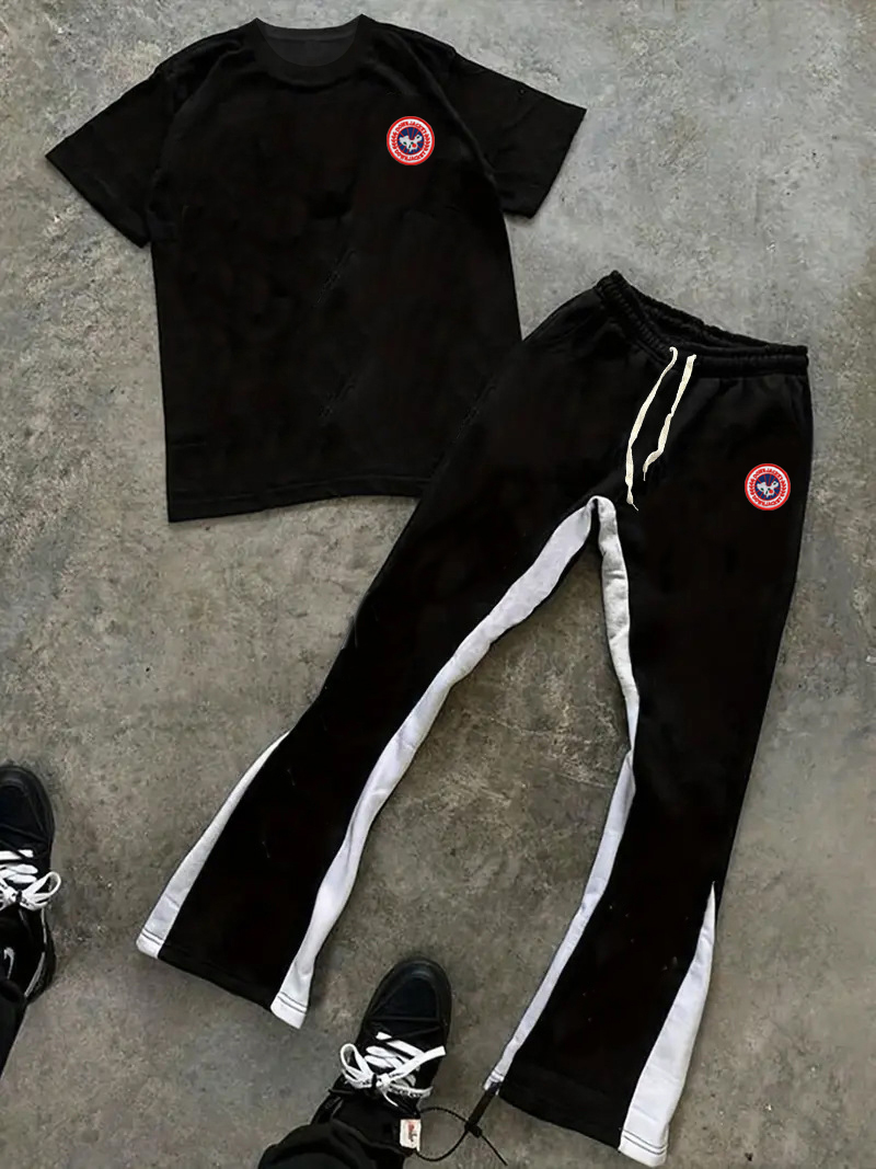 Men's Clothing T-shirt Sets Tw - Street Fashion Logo のレビューと価格