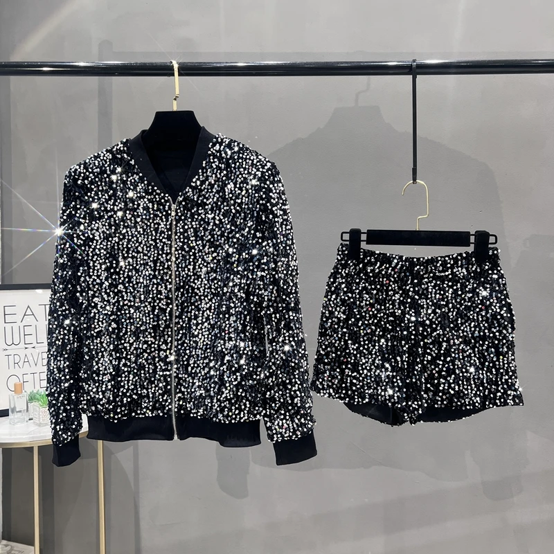Premium Sequined Coat Women's  - Street Fashion Jacket のレビューと価格