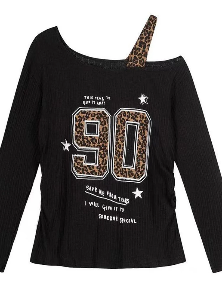 Y2K Patchwork Leopard Print T- - Fashion Streetwear のレビューと価格