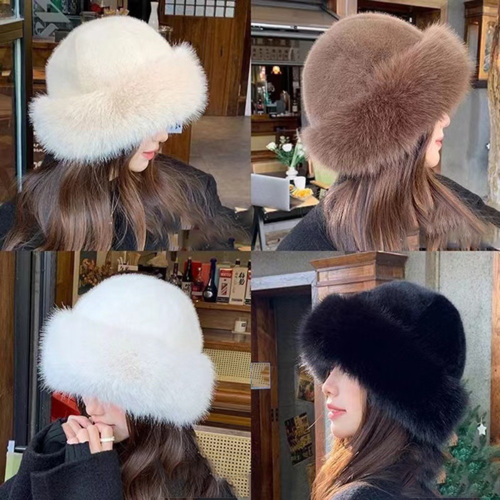 Women's Fluffy Fur Bucket Hat  - Bucket Hat Embroidered のレビューと価格