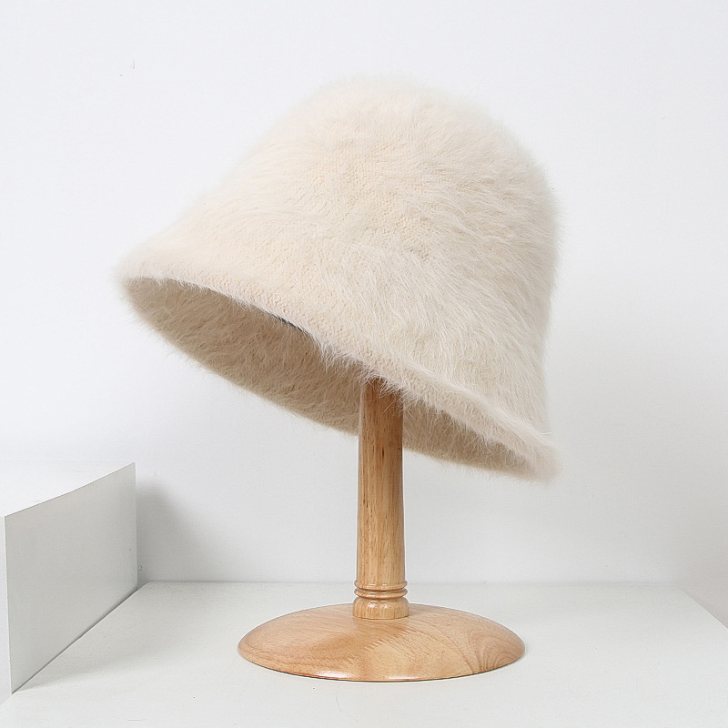 Winter Rabbit Hair Bucket Hat  - Street Fashion Russia のレビューと価格