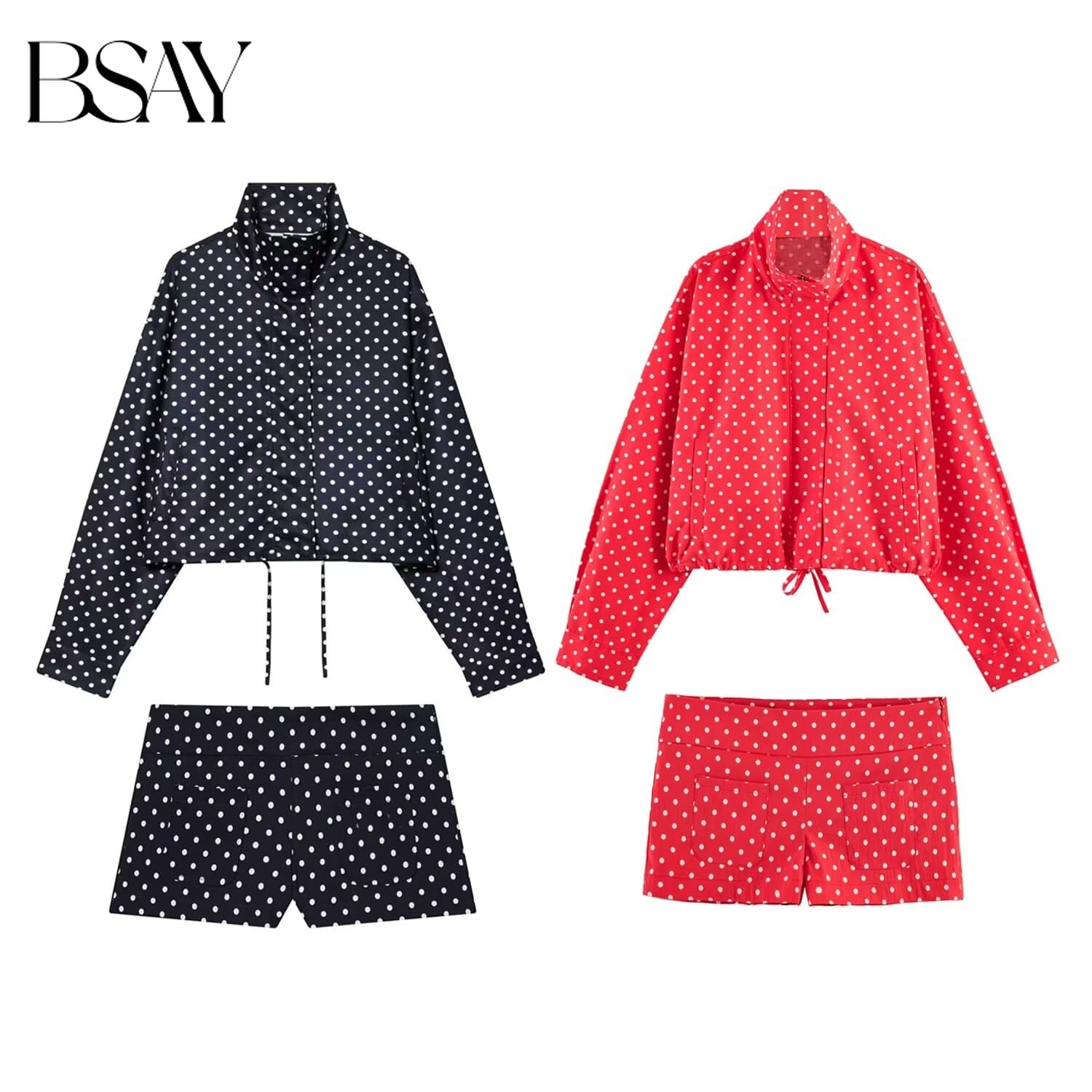 BSAY Casual 2 Pcs Set Tracksui - Street Fashion Jacket のレビューと価格