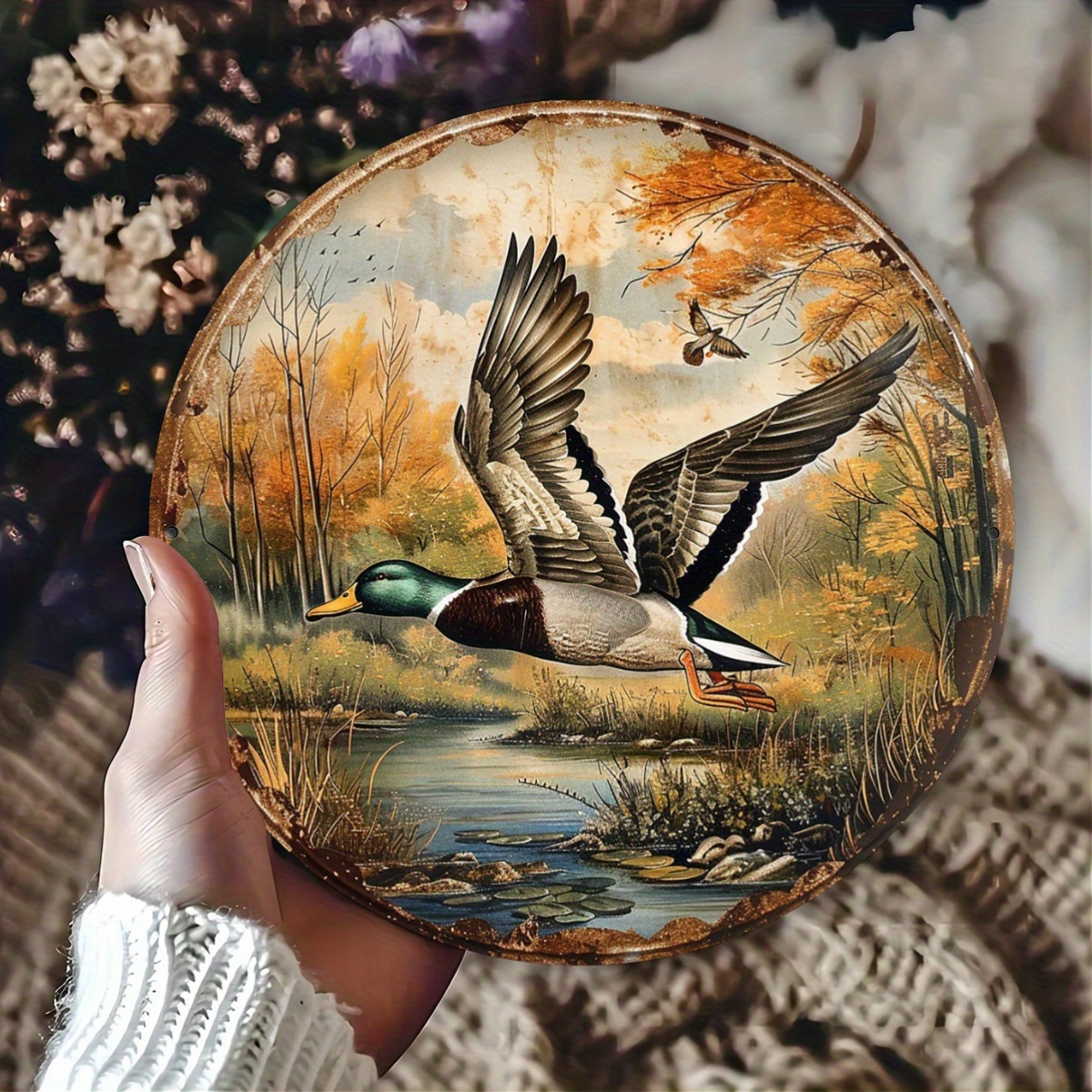 1pc, 8x8 Inch Vintage Wild Duc - Street Fashion Blog のレビューと価格