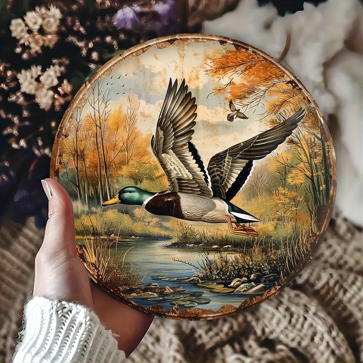 1pc, 8x8 Inch Vintage Wild Duc - Street Fashion Blog のレビューと価格