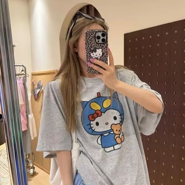 Short Sleeved Hello Kitty Prin - Street Fashion Jersey のレビューと価格