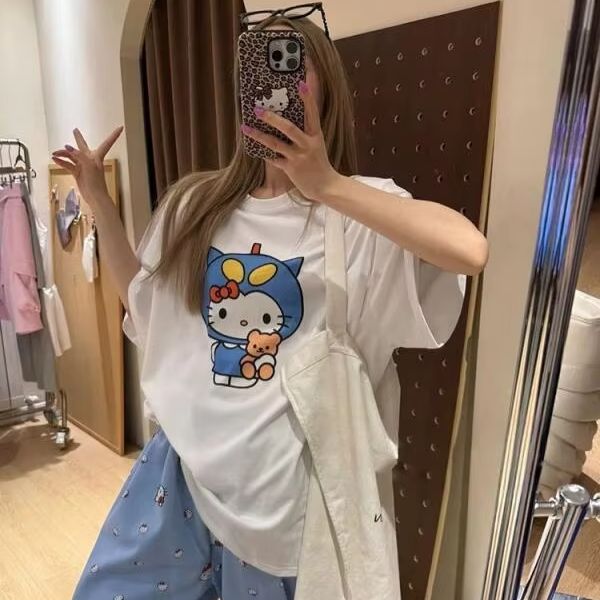 Short Sleeved Hello Kitty Prin - Street Fashion Jersey のレビューと価格