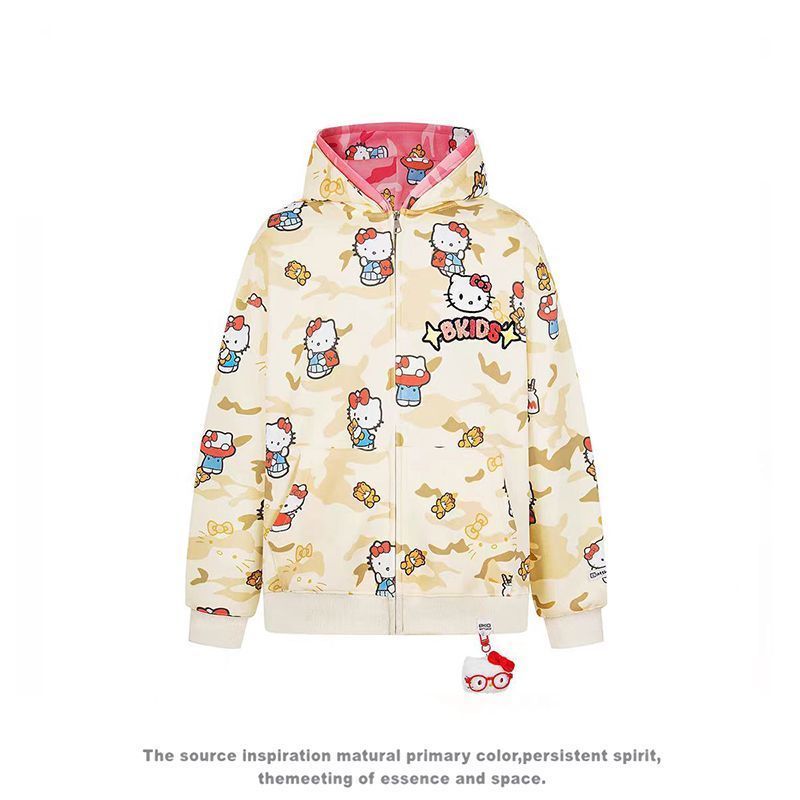 Ins New Hello Kitty Bapes Camo - Street Fashion Jacket のレビューと価格