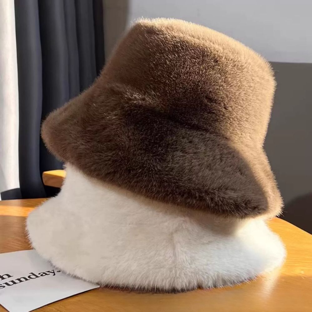 Fluffy Fur Fisherman Hat For W - Bucket Hat Embroidered のレビューと価格