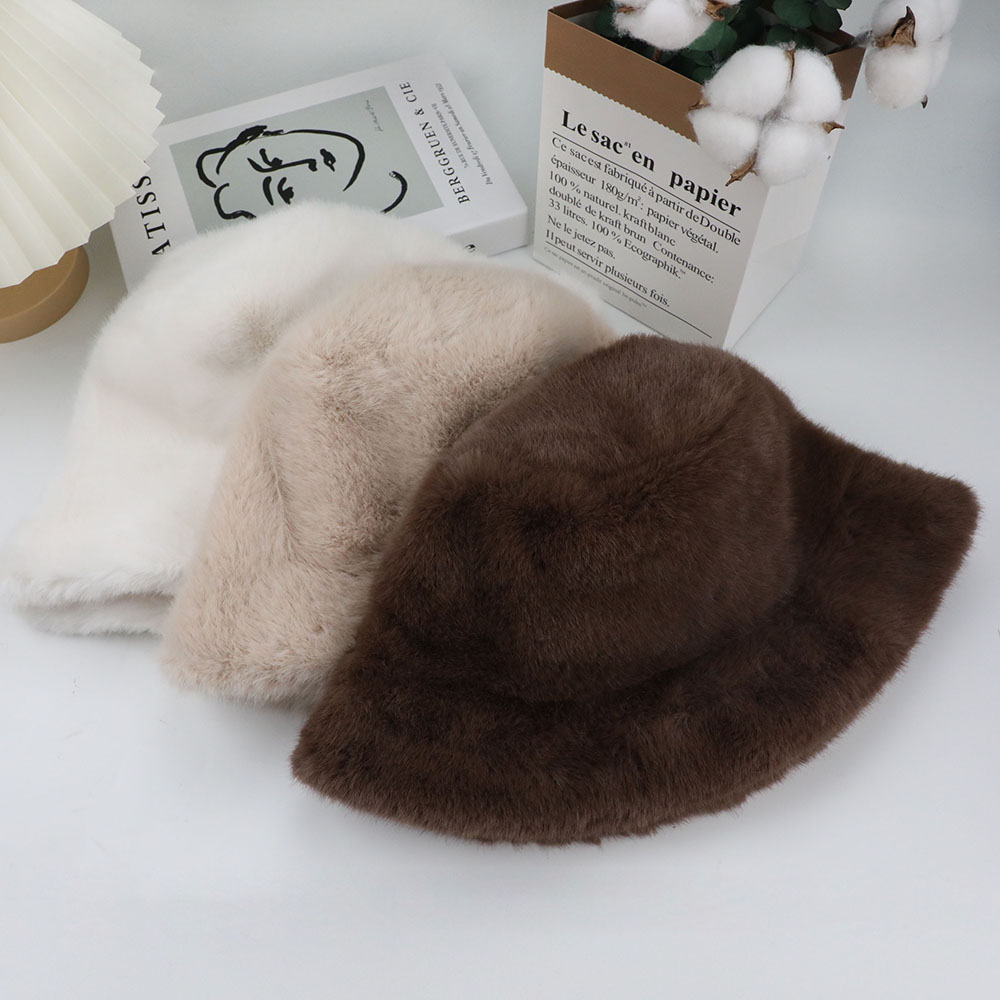Fluffy Fur Fisherman Hat For W - Bucket Hat Embroidered のレビューと価格