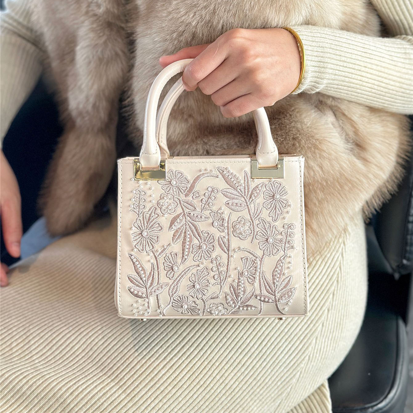 Flower Embroidery Women's Hand - French Street Fashion のレビューと価格