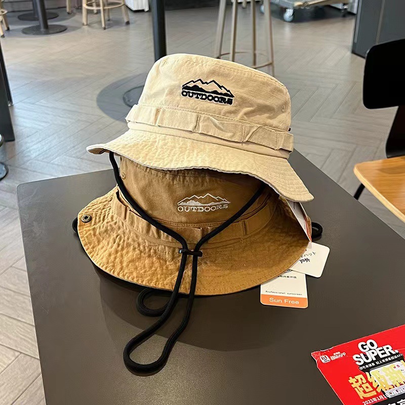 1pc Spring/Summer Retro Sun Ha - Bucket Hat Embroidered のレビューと価格