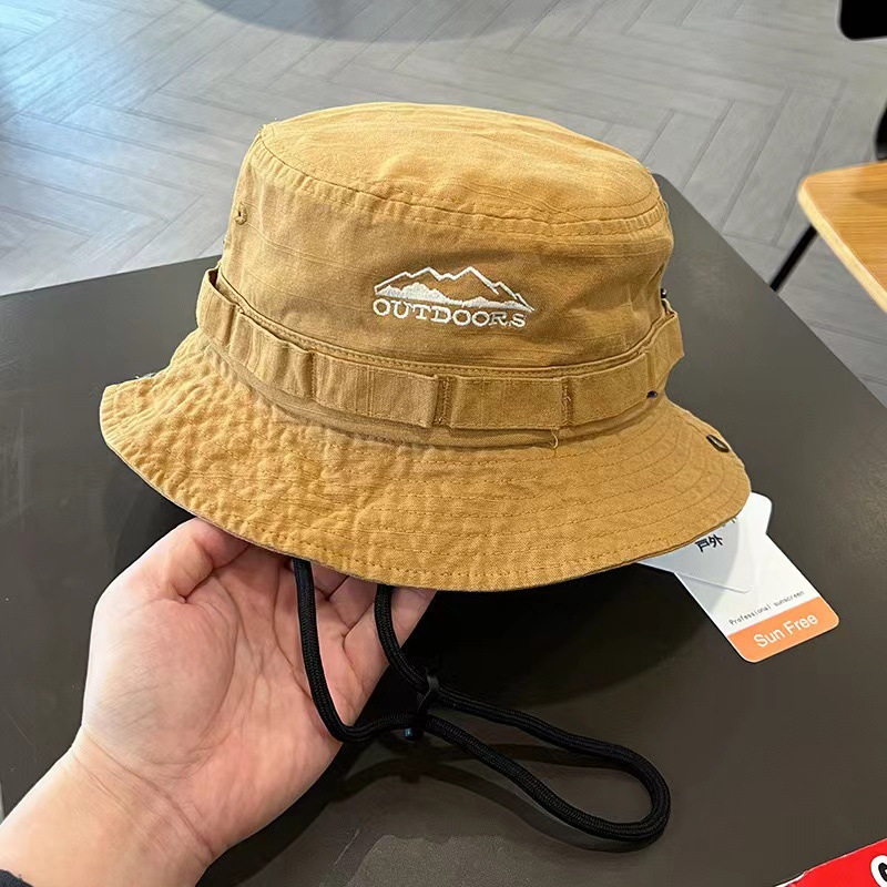 1pc Spring/Summer Retro Sun Ha - Bucket Hat Embroidered のレビューと価格