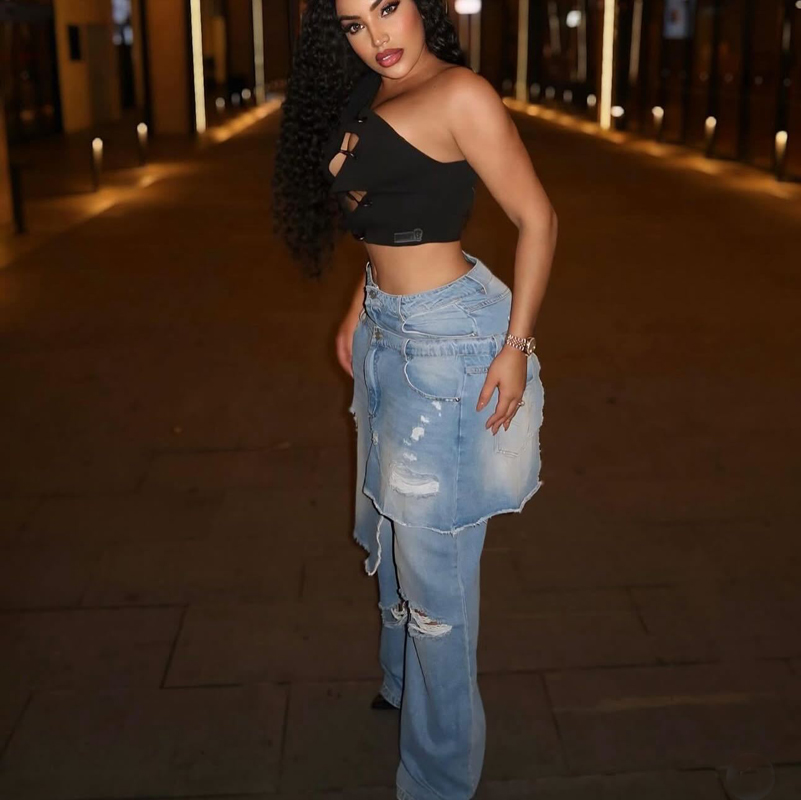 Fashion Denim Pants Women Stre - Street Fashion Fall 2025 のレビューと価格