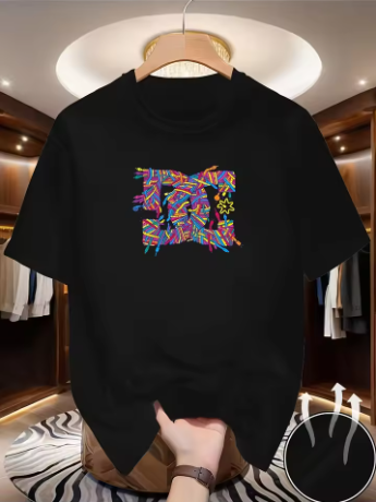 Painted graffiti print 100% co - Street Fashion Vibes のレビューと価格