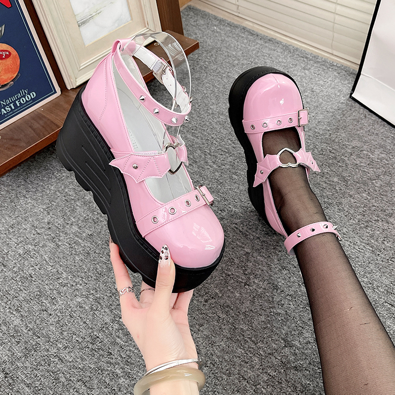 Women Lolita Shoes New Goth Pl - Street Fashion Goth のレビューと価格
